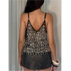 image:imageWomens Mesh Sequin Camisole Top v Neck Sparkly Sleeveless TopsBlack
