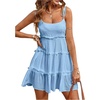 image:imageMakeMeChic Womens Boho Mini Dress Summer Vacation Sundress Dots Sleeveless Cami Country Short DressBlue