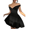 image:imageMakeMeChic Womens Sexy Elegant Off The Shoulder Dress High Waist Slimming Mini Cocktail DressesBlack