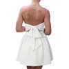 image:imageMakeMeChic Womens Strapless Backless Mini Dress Summer Ruffle Tube Bandeau Shorts Dress with BowWhite