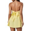 image:imageMakeMeChic Womens Strapless Backless Mini Dress Summer Ruffle Tube Bandeau Shorts Dress with BowYellow