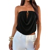 image:imageMakeMeChic Womens Strapless Tube Tops Draped Front Backless Elegant Dressy Crop TopsBlack