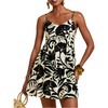 image:imageMakeMeChic Womens Summer Floral Boho Mini Dress A Line Smocked Beach Vacation Dresses SundressBlack