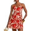 image:imageMakeMeChic Womens Summer Floral Boho Mini Dress A Line Smocked Beach Vacation Dresses SundressOrange