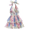 image:imageMakeMeChic Womens Summer Mini Dress Floral Halter Ruffle Backless A Line Dresses Flowy Cami Vacation SundressMulticolor