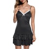image:imageMakeMeChic Womens Y2k Lace Ruffle Mini Dress Polka Dots Going Out DressesBlack