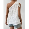 image:imageMAKEMECHIC Womens Off The Shoulder Tops Knot Eyelet Embroidery Sleeveless Summer TopWhite