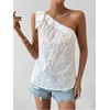 image:imageMAKEMECHIC Womens Off The Shoulder Tops Knot Eyelet Embroidery Sleeveless Summer TopWhite