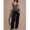 image:imageMAKEMECHIC Womens Sequin Sparkly Halter Crop Tops V Neck Open Back Party Night Out TopBlack and Gold