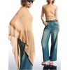 image:imageMakeMeChic Ponchos for Women Sheer Poncho Sweater Shawl Wraps CoverupApricot