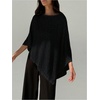 image:imageMakeMeChic Ponchos for Women Sheer Poncho Sweater Shawl Wraps CoverupBlack