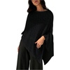 image:imageMakeMeChic Ponchos for Women Sheer Poncho Sweater Shawl Wraps CoverupBlack