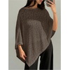 image:imageMakeMeChic Ponchos for Women Sheer Poncho Sweater Shawl Wraps CoverupBrown