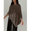 image:imageMakeMeChic Ponchos for Women Sheer Poncho Sweater Shawl Wraps CoverupBrown
