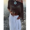 image:imageMakeMeChic Ponchos for Women Sheer Poncho Sweater Shawl Wraps CoverupBrown Sheer
