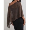 image:imageMakeMeChic Ponchos for Women Sheer Poncho Sweater Shawl Wraps CoverupBrown Sheer