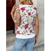 image:imageMakeMeChic Womens 2 in 1 Tee Shirt Short Sleeve Contrast Lace Asymmetrical Neck Summer TopWhite a