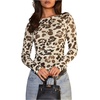 image:imageMakeMeChic Womens Animal Print Top Zebra Print Mesh Long Sleeve T Shirts Y2K Going Out Tops Concert OutfitsMulticolor