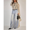 image:imageMakeMeChic Womens Animal Print Top Zebra Print Mesh Long Sleeve T Shirts Y2K Going Out Tops Concert OutfitsMulticolor