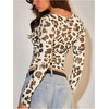image:imageMakeMeChic Womens Animal Print Top Zebra Print Mesh Long Sleeve T Shirts Y2K Going Out Tops Concert OutfitsMulticolor