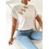 image:imageMakeMeChic Womens Chinese Shirts Summer Cheongsam Tops Mock Neck Buckle Short Sleeve BlouseWhite