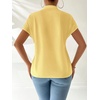 image:imageMakeMeChic Womens Chinese Shirts Summer Cheongsam Tops Mock Neck Buckle Short Sleeve BlouseYellow
