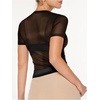 image:imageMakeMeChic Womens Concert Outfits Summer Mesh Sheer Shirts Short Sleeve See Through Black Top BlouseBlack