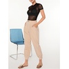 image:imageMakeMeChic Womens Concert Outfits Summer Mesh Sheer Shirts Short Sleeve See Through Black Top BlouseBlack
