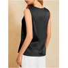 image:imageMakeMeChic Womens Draped Cowl Neck Tops Satin Tank Tops Silk Office Work Shirts Summer BlousesBlack a