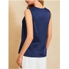 image:imageMakeMeChic Womens Draped Cowl Neck Tops Satin Tank Tops Silk Office Work Shirts Summer BlousesBlue a