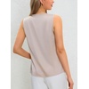 image:imageMakeMeChic Womens Draped Cowl Neck Tops Satin Tank Tops Silk Office Work Shirts Summer BlousesBrown a