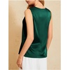 image:imageMakeMeChic Womens Draped Cowl Neck Tops Satin Tank Tops Silk Office Work Shirts Summer BlousesDark Green a