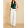 image:imageMakeMeChic Womens Draped Cowl Neck Tops Satin Tank Tops Silk Office Work Shirts Summer BlousesDark Green a
