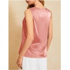 image:imageMakeMeChic Womens Draped Cowl Neck Tops Satin Tank Tops Silk Office Work Shirts Summer BlousesDusty Pink a