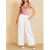 image:imageMakeMeChic Womens Draped Cowl Neck Tops Satin Tank Tops Silk Office Work Shirts Summer BlousesDusty Pink a