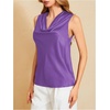 image:imageMakeMeChic Womens Draped Cowl Neck Tops Satin Tank Tops Silk Office Work Shirts Summer BlousesPurple