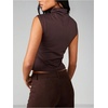 image:imageMakeMeChic Womens Dressy Mock Neck Tops Y2k T Shirt Sleeveless Fitted Summer Going Out TopsCoffee Brown