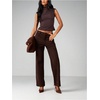 image:imageMakeMeChic Womens Dressy Mock Neck Tops Y2k T Shirt Sleeveless Fitted Summer Going Out TopsCoffee Brown
