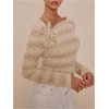 image:imageMakeMeChic Womens Elegant Boat Neck Sweater Tie Long Sleeve Knit Pullover TopsApricot
