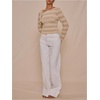 image:imageMakeMeChic Womens Elegant Boat Neck Sweater Tie Long Sleeve Knit Pullover TopsApricot