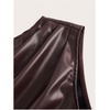 image:imageMakeMeChic Womens Faux Leather Top Y2k One Shoulder Sleeveless Asymmetrical Ruched Tops Concert Club OutfitsBrown