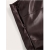 image:imageMakeMeChic Womens Faux Leather Top Y2k One Shoulder Sleeveless Asymmetrical Ruched Tops Concert Club OutfitsBrown