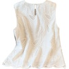 image:imageMakeMeChic Womens Floral Blouse Eyelet Embroidery Sleeveless Crew Neck Boho Dressy Shirt TopsWhite