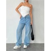 image:imageMakeMeChic Womens Fur Tops Concert Fuzzy Crop White Tube Tops Y2K Bandeau OutfitWhite