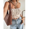image:imageMakeMeChic Womens Furry Sequin Summer Tube Tops Strapless Sleeveless Going Out Tops Y2K OutfitsApricot