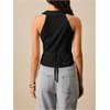 image:imageMakeMeChic Womens Halter Tank Top Vest Wrap V Neck Blouse Sleeveless Tie Back Elegant Office ShirtBlack