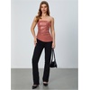 image:imageMakeMeChic Womens Leather Corset Tops Strapless Tube Asymmetrical Ruched Backless Crop Going Out TopsDusty Pink