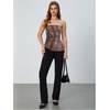 image:imageMakeMeChic Womens Leather Corset Tops Strapless Tube Asymmetrical Ruched Backless Crop Going Out TopsMulticolor