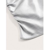 image:imageMakeMeChic Womens Leather Gold Tops Summer Tube Tops Ruched Sleeveless Slim Fit Strapless Club Concert ShirtsSilver