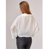 image:imageMakeMeChic Womens Long Sleeve Bat Wing Crop Tops Casual Chiffon Solid Color Shirt Beach Cover UpsWhite